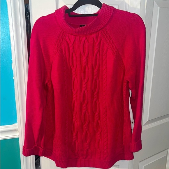 Talbots Cable-Knit Sweater Women’s Extra-Large XL Petite Pink Cowl - Picture 1 of 4